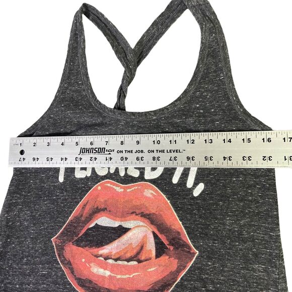 District Made “ I licked it so it's mine” Women's Ideal Gray Racerback Tank Sz M - Picture 8 of 9